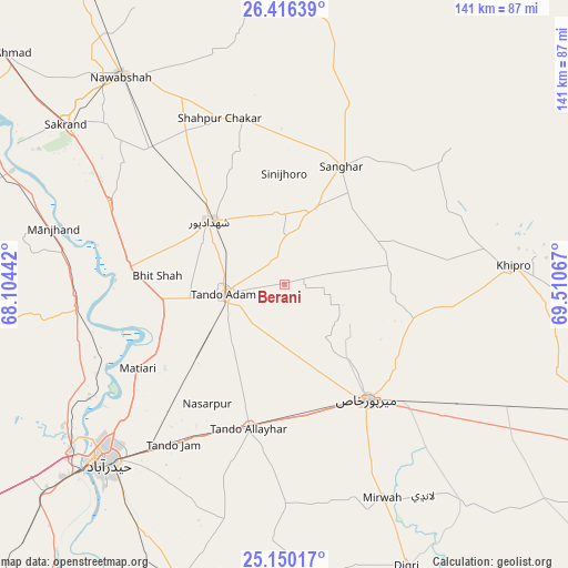 Berani on map