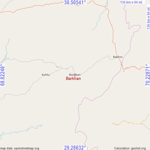 Barkhan on map