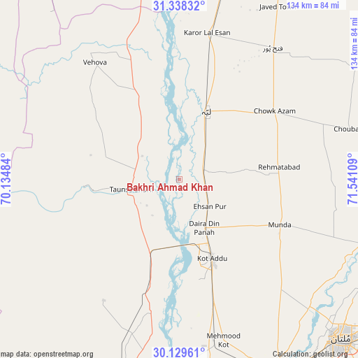 Bakhri Ahmad Khan on map