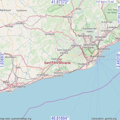 Sant Pere Molanta on map