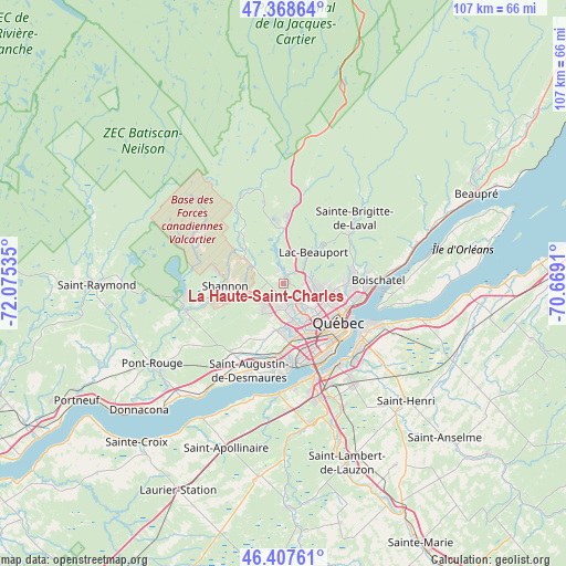 La Haute-Saint-Charles on map