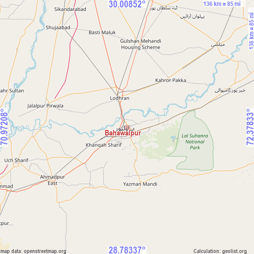 Bahawalpur on map
