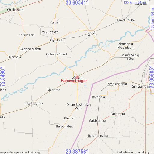 Bahawalnagar on map