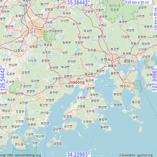 Joseong on map