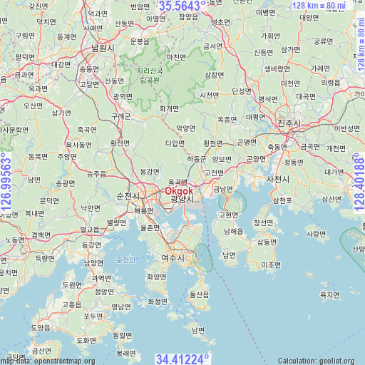 Okgok on map