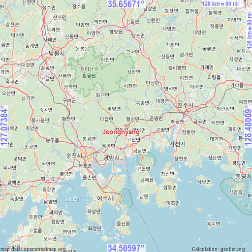 Jeongnyang on map