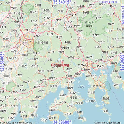 Songgwang on map