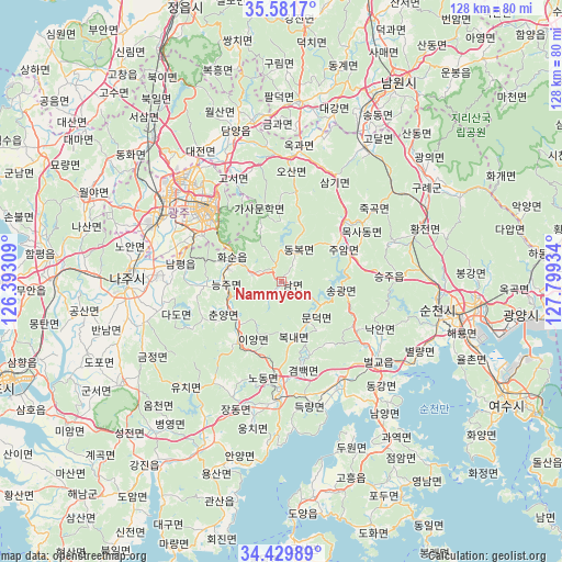 Nammyeon on map