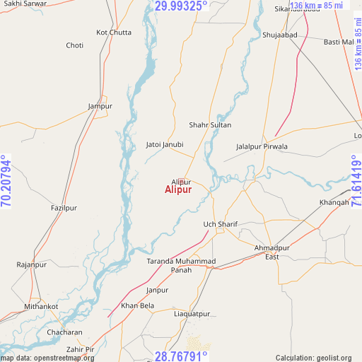 Alipur on map