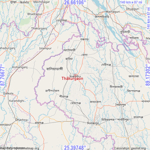 Thākurgaon on map