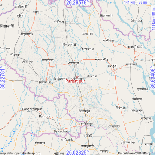 Parbatipur on map