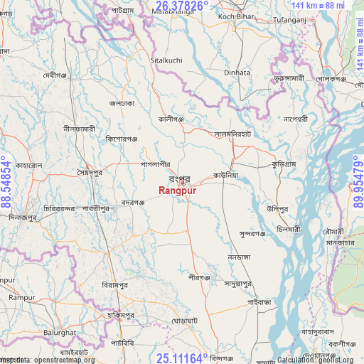 Rangpur on map