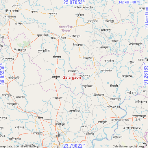 Gafargaon on map