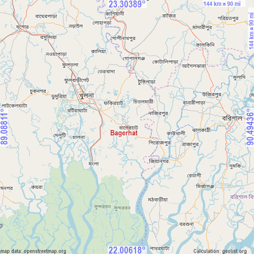 Bagerhat on map
