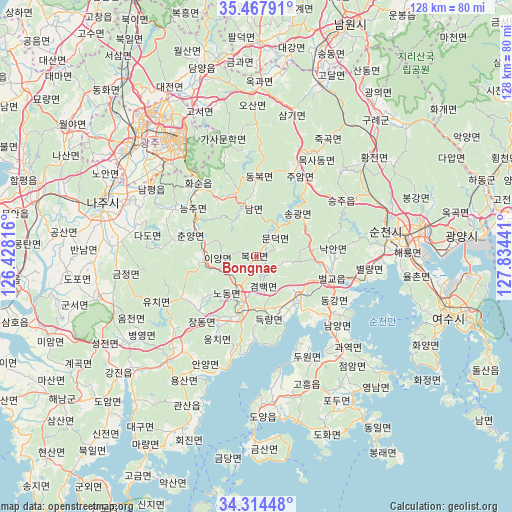 Bongnae on map