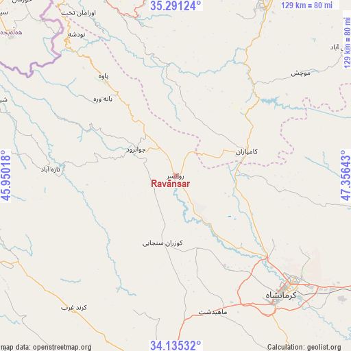 Ravānsar on map