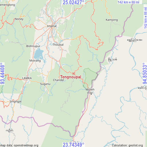 Tengnoupal on map