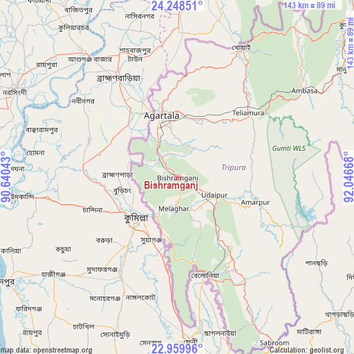 Bishramganj on map