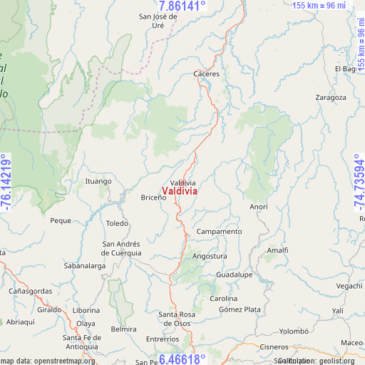 Valdivia on map