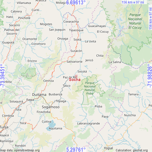 Socha on map