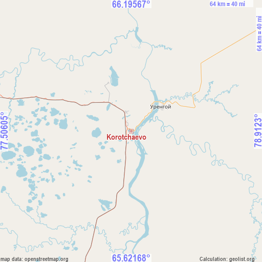 Korotchaevo on map