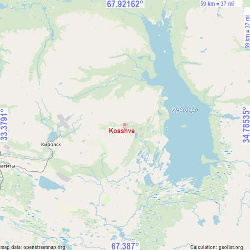 Koashva on map