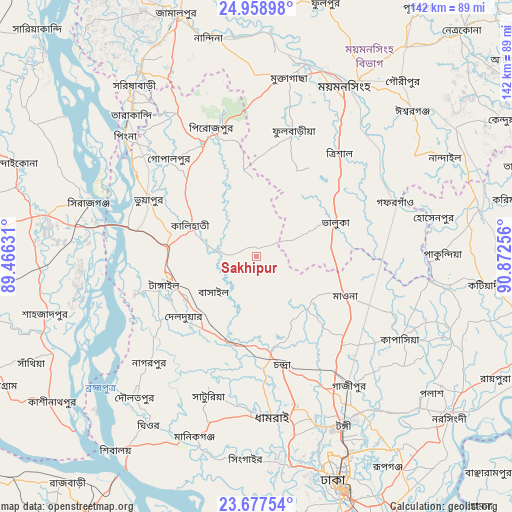 Sakhipur on map