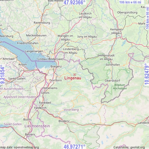 Lingenau on map