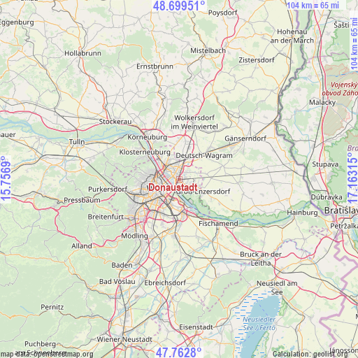 Donaustadt on map