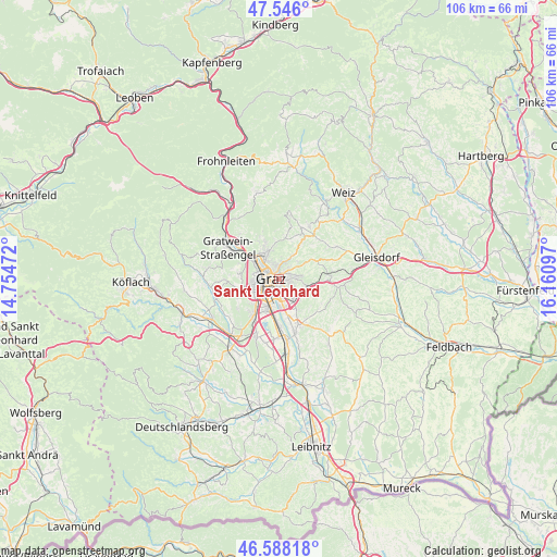 Sankt Leonhard on map