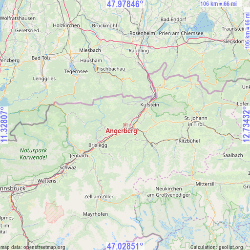 Angerberg on map