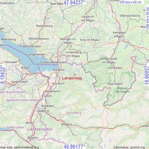 Langenegg on map