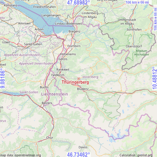 Thüringerberg on map