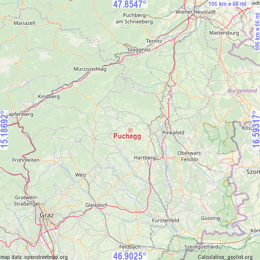 Puchegg on map