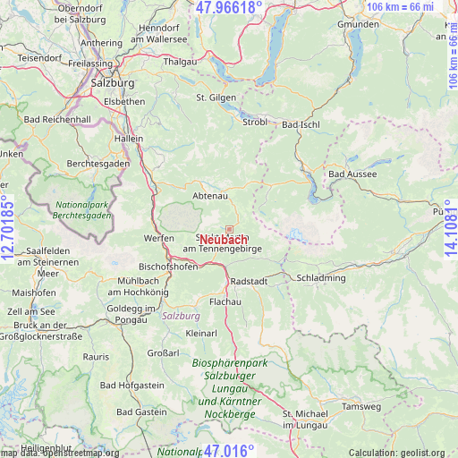 Neubach on map