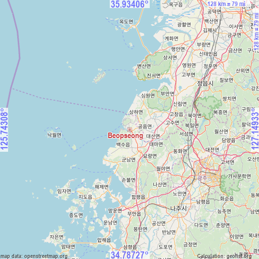 Beopseong on map