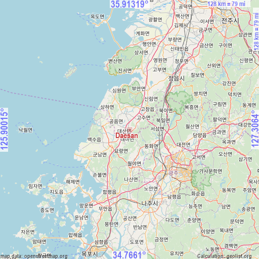 Daesan on map