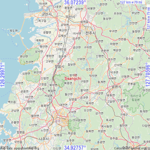 Ssangchi on map