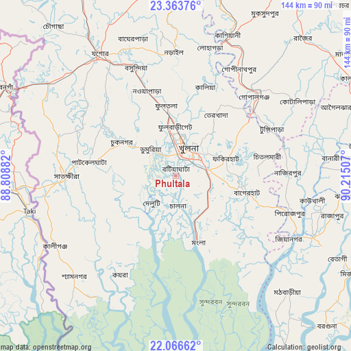Phultala on map