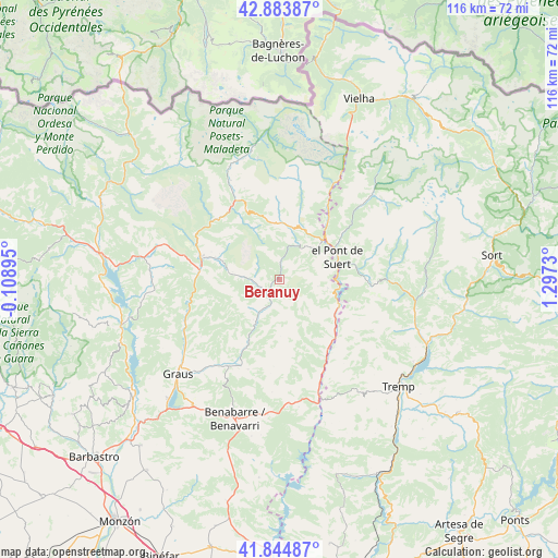 Beranuy on map