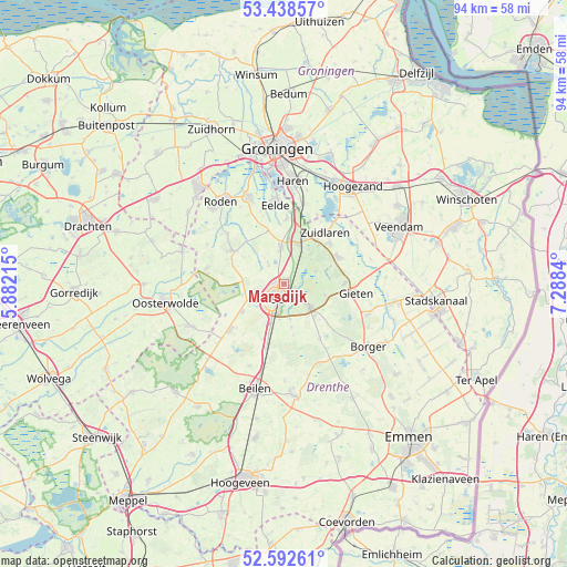 Marsdijk on map