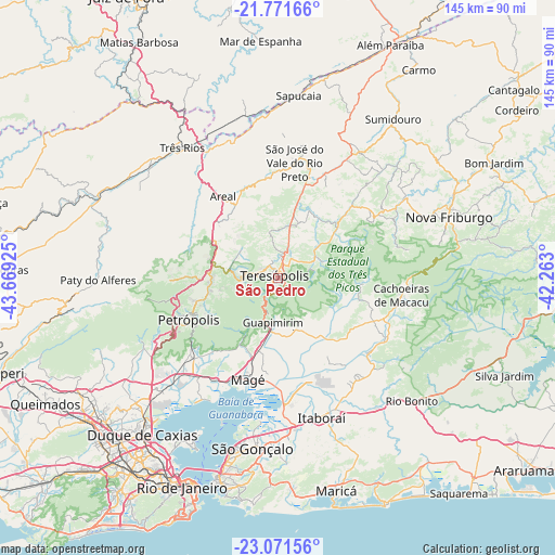 São Pedro on map