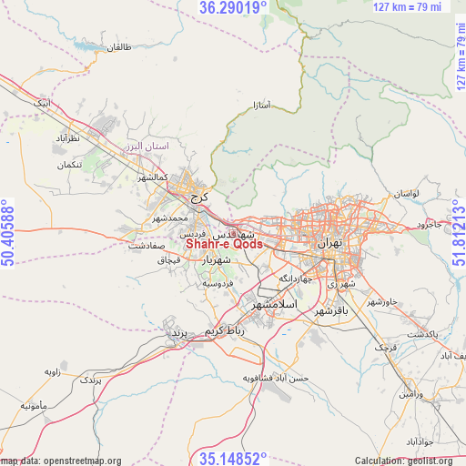 Shahr-e Qods on map