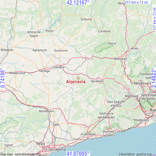 Argensola on map