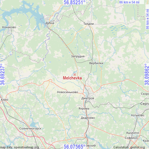 Melchevka on map