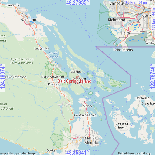 Salt Spring Island on map