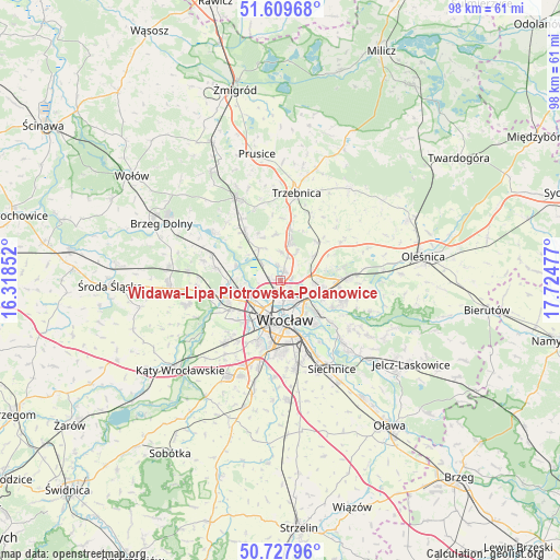 Widawa-Lipa Piotrowska-Polanowice on map