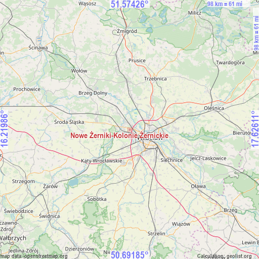 Nowe Żerniki-Kolonie Żernickie on map