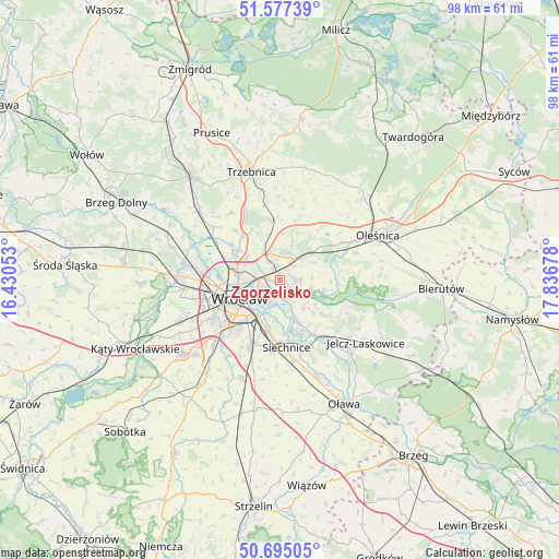 Zgorzelisko on map