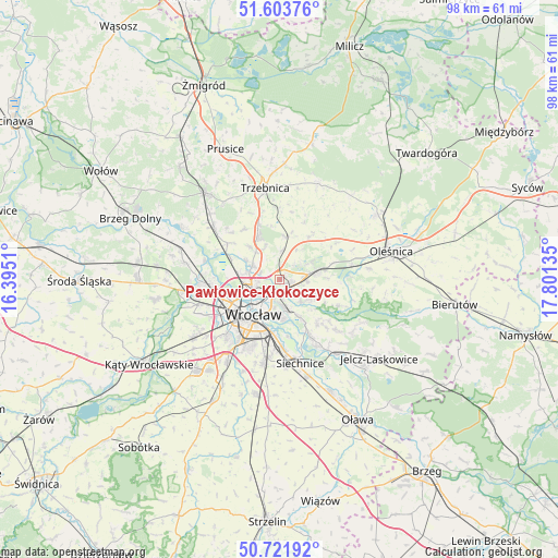 Pawłowice-Kłokoczyce on map